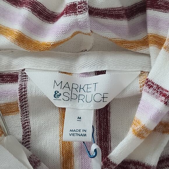 Market & Spruce Stitch Fix striped hoodie top Size Medium Casual Comfy Cozycore - Picture 6 of 7